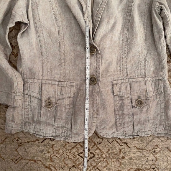 Light Green Beige Jacket with Pocket Details Sz S - Picture 12 of 16